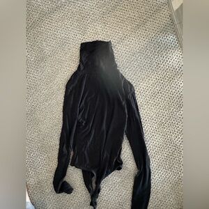Black turtleneck bodysuit